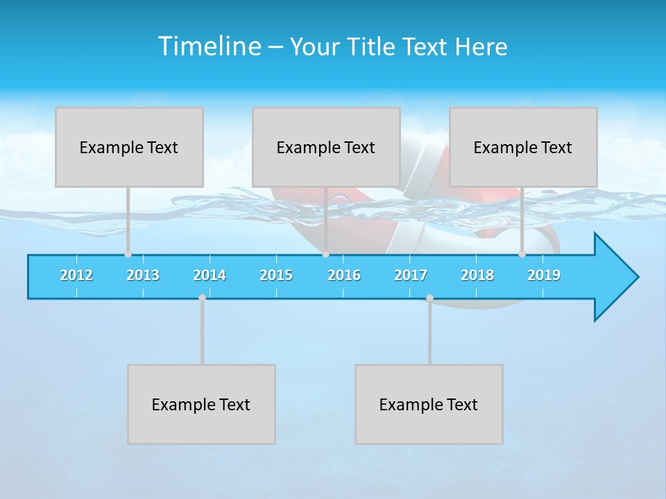 Aqua Bottom Waves PowerPoint Template