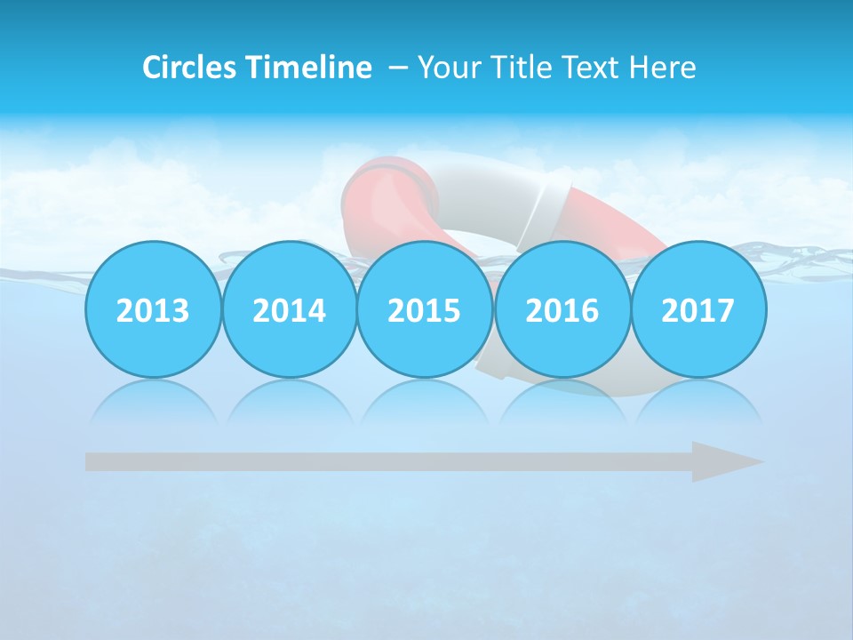 Aqua Bottom Waves PowerPoint Template