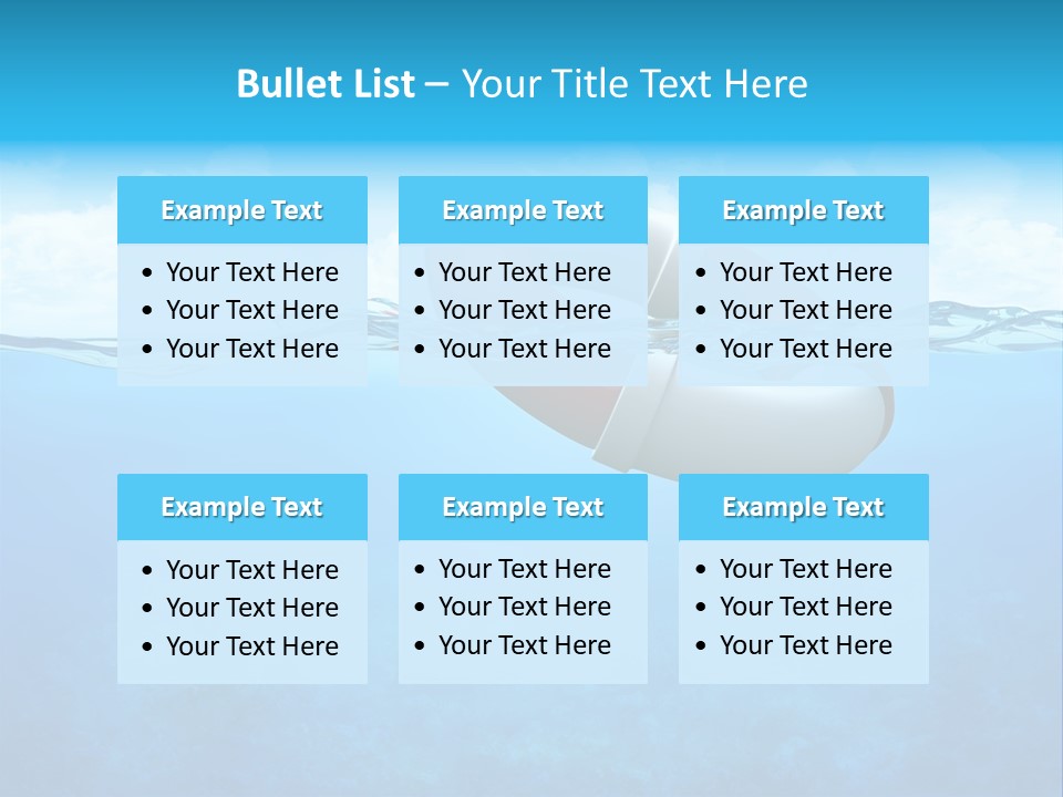 Aqua Bottom Waves PowerPoint Template
