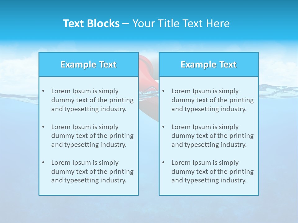 Aqua Bottom Waves PowerPoint Template