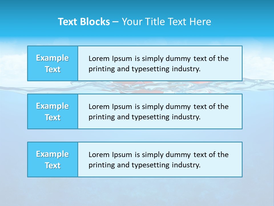 Aqua Bottom Waves PowerPoint Template