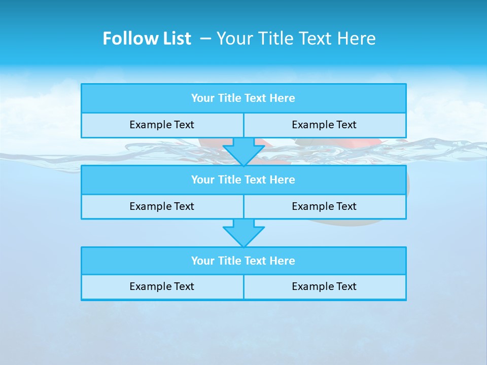 Aqua Bottom Waves PowerPoint Template