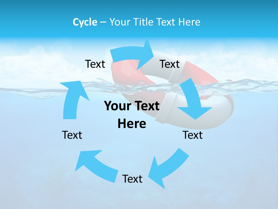 Aqua Bottom Waves PowerPoint Template