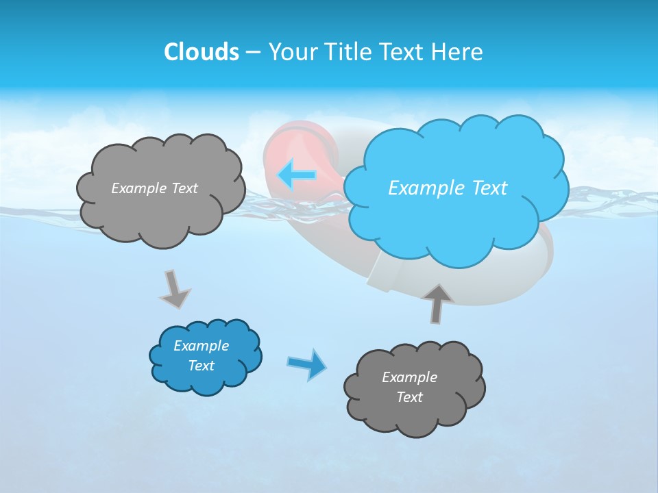 Aqua Bottom Waves PowerPoint Template