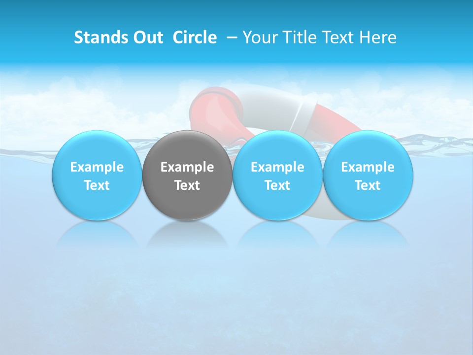 Aqua Bottom Waves PowerPoint Template