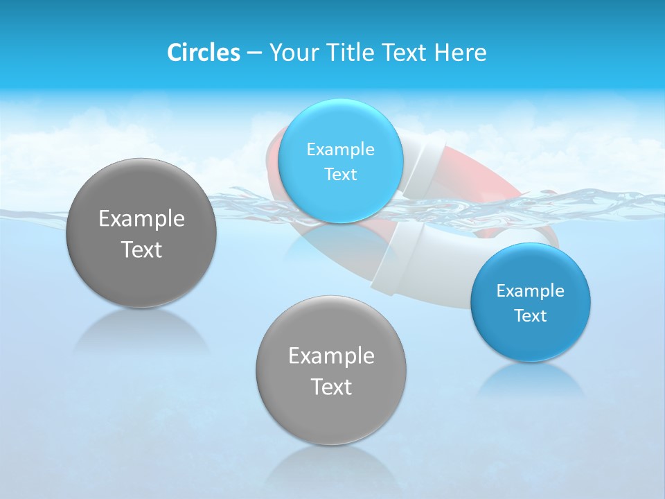 Aqua Bottom Waves PowerPoint Template