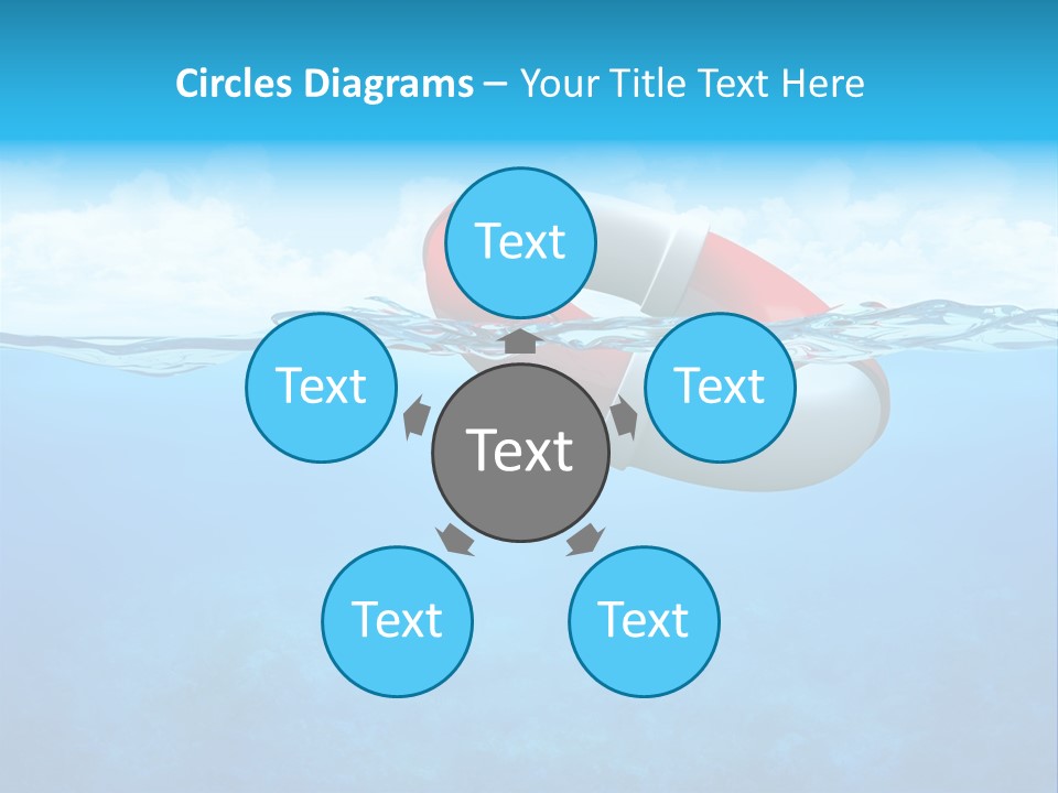 Aqua Bottom Waves PowerPoint Template