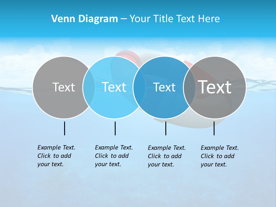 Aqua Bottom Waves PowerPoint Template
