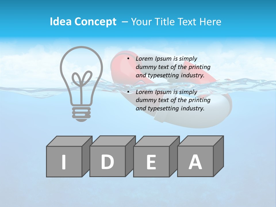 Aqua Bottom Waves PowerPoint Template