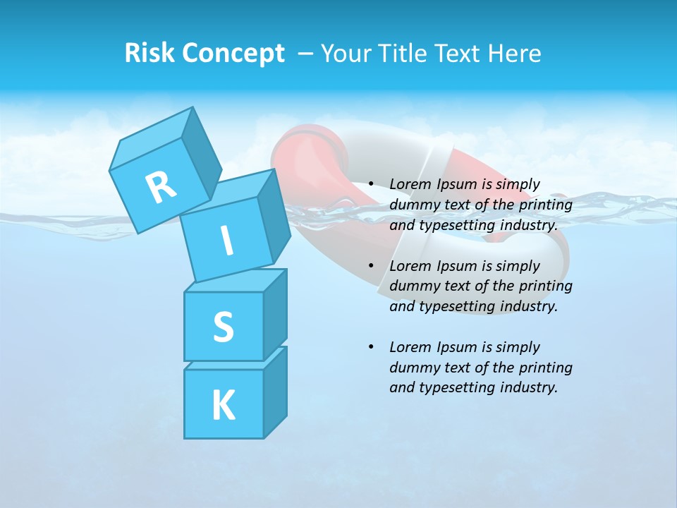 Aqua Bottom Waves PowerPoint Template