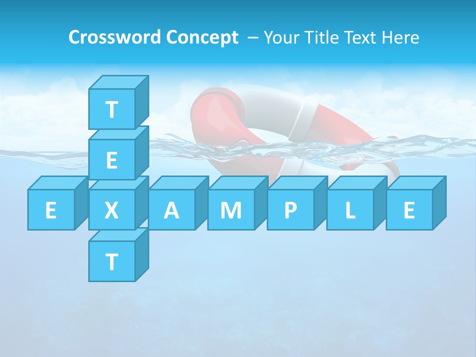 Aqua Bottom Waves PowerPoint Template