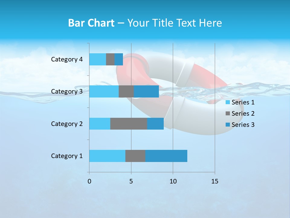 Aqua Bottom Waves PowerPoint Template