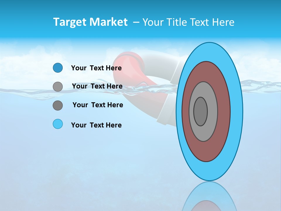 Aqua Bottom Waves PowerPoint Template