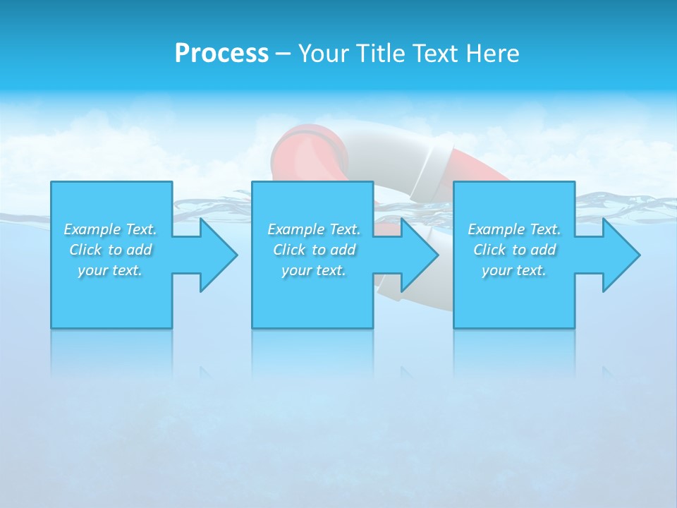 Aqua Bottom Waves PowerPoint Template