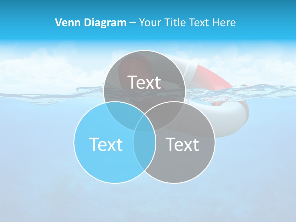 Aqua Bottom Waves PowerPoint Template