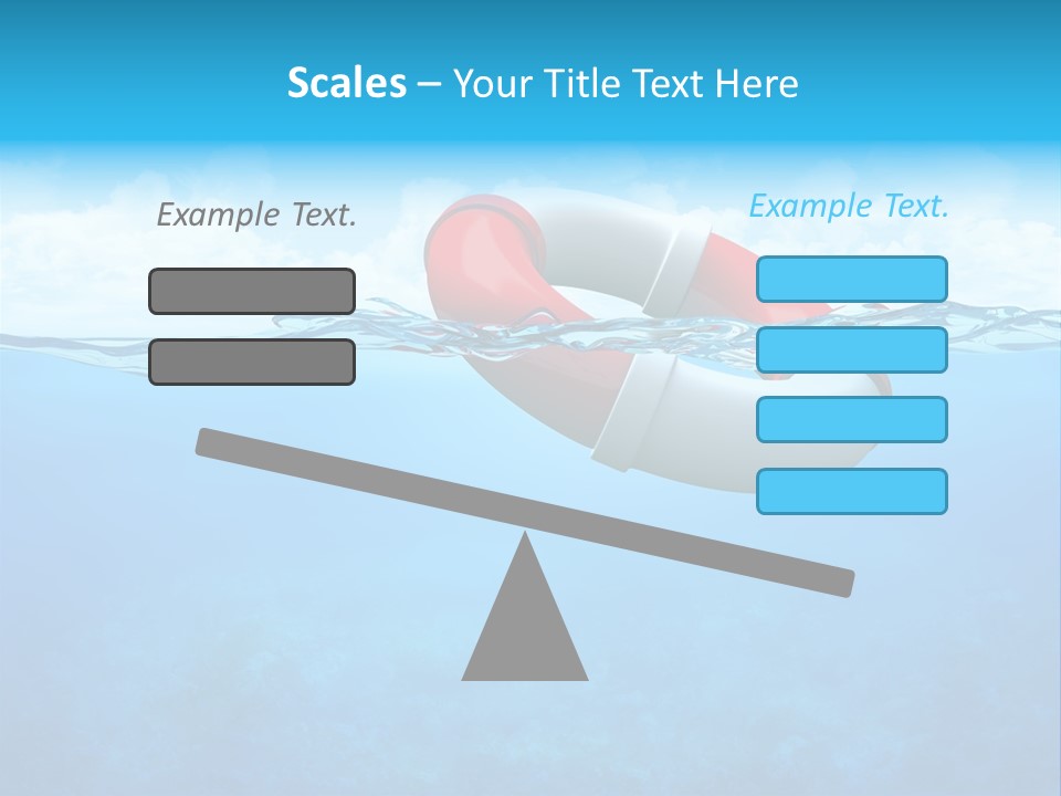 Aqua Bottom Waves PowerPoint Template