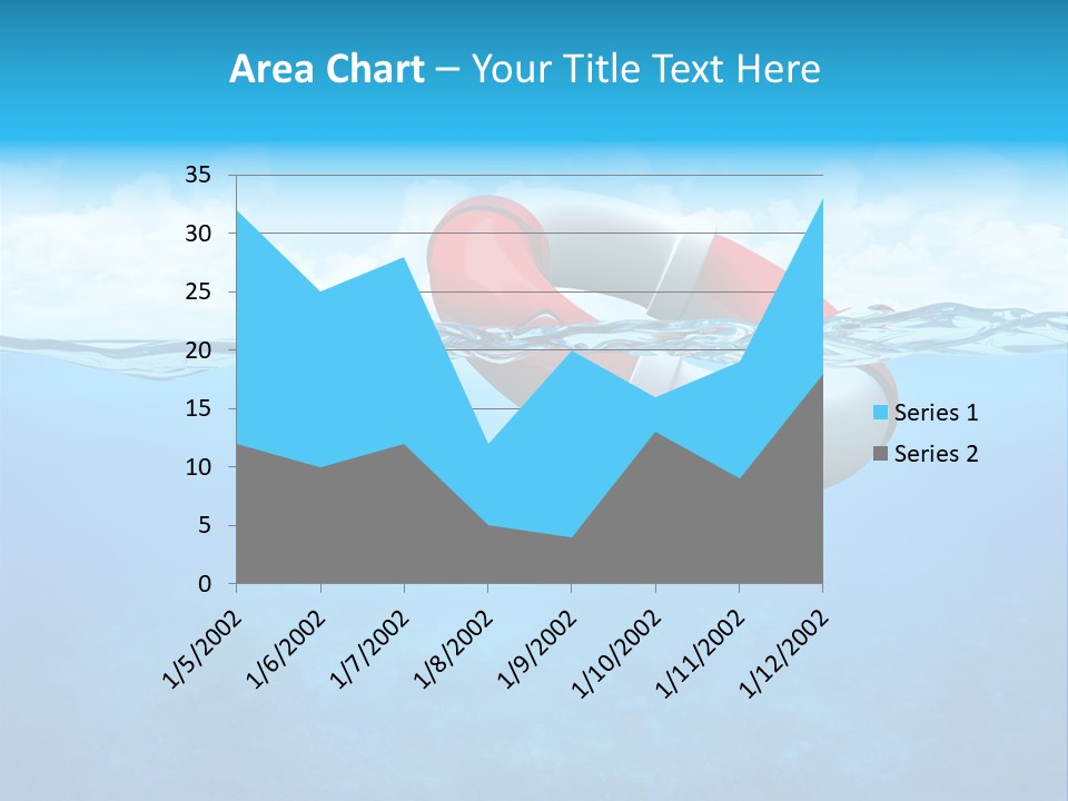 Aqua Bottom Waves PowerPoint Template