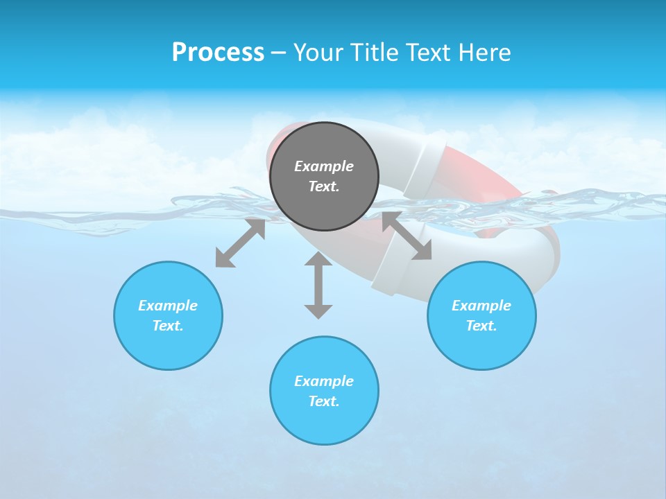 Aqua Bottom Waves PowerPoint Template