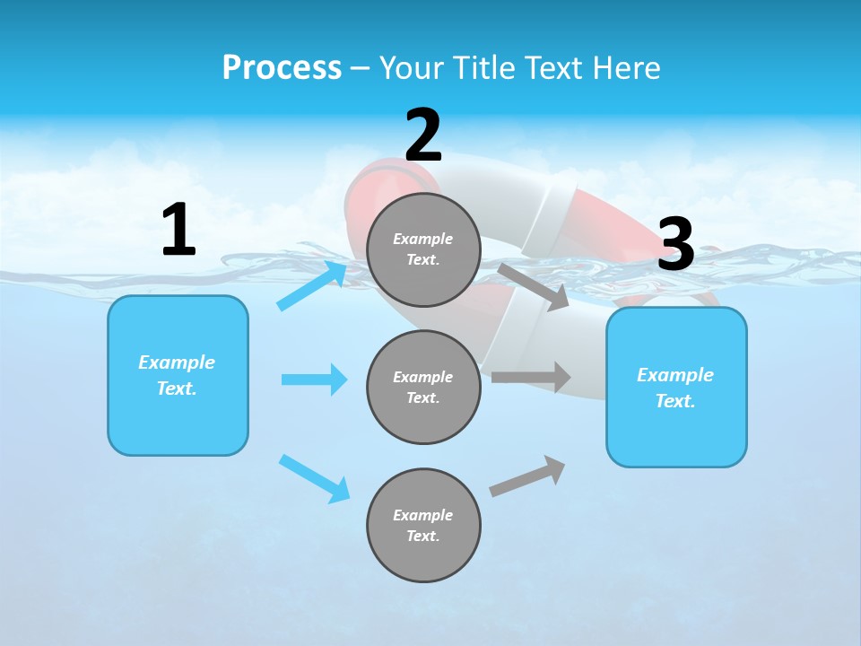 Aqua Bottom Waves PowerPoint Template