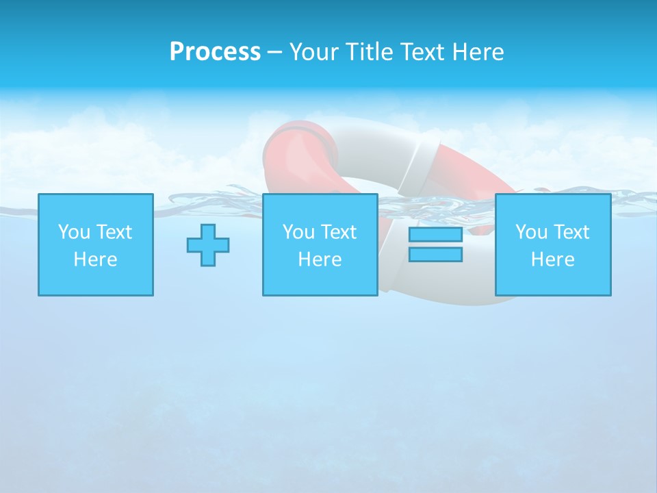 Aqua Bottom Waves PowerPoint Template