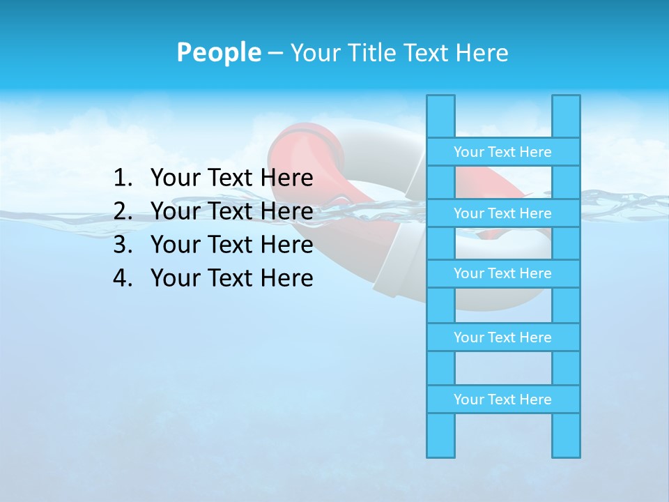 Aqua Bottom Waves PowerPoint Template