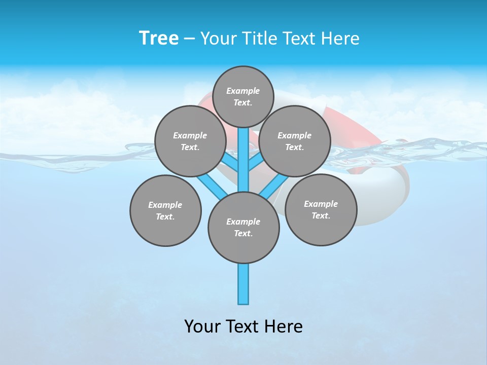 Aqua Bottom Waves PowerPoint Template