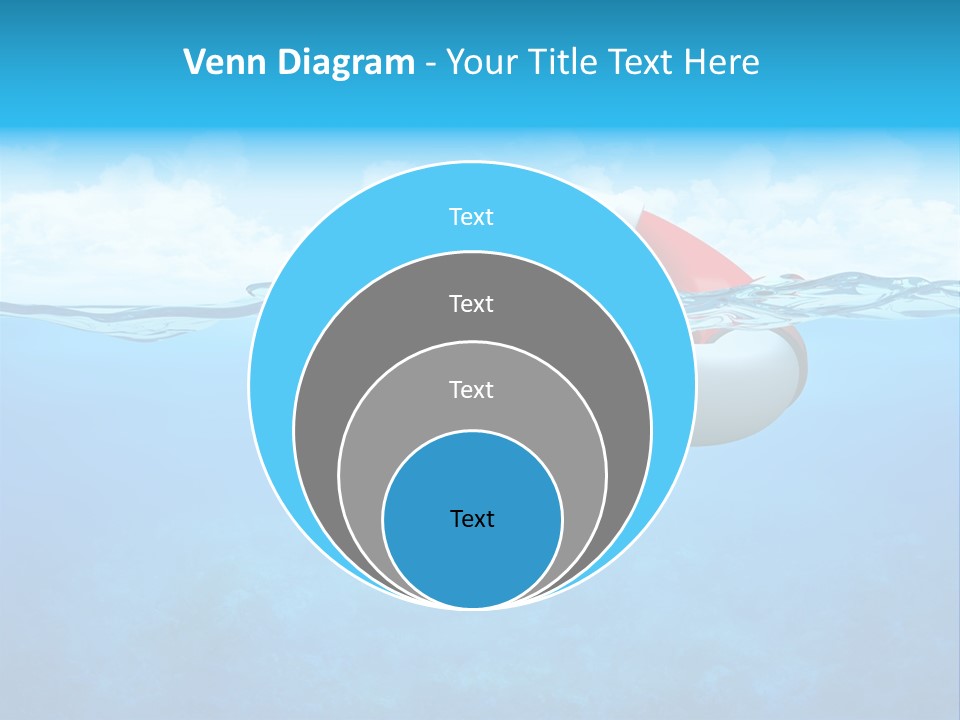 Aqua Bottom Waves PowerPoint Template
