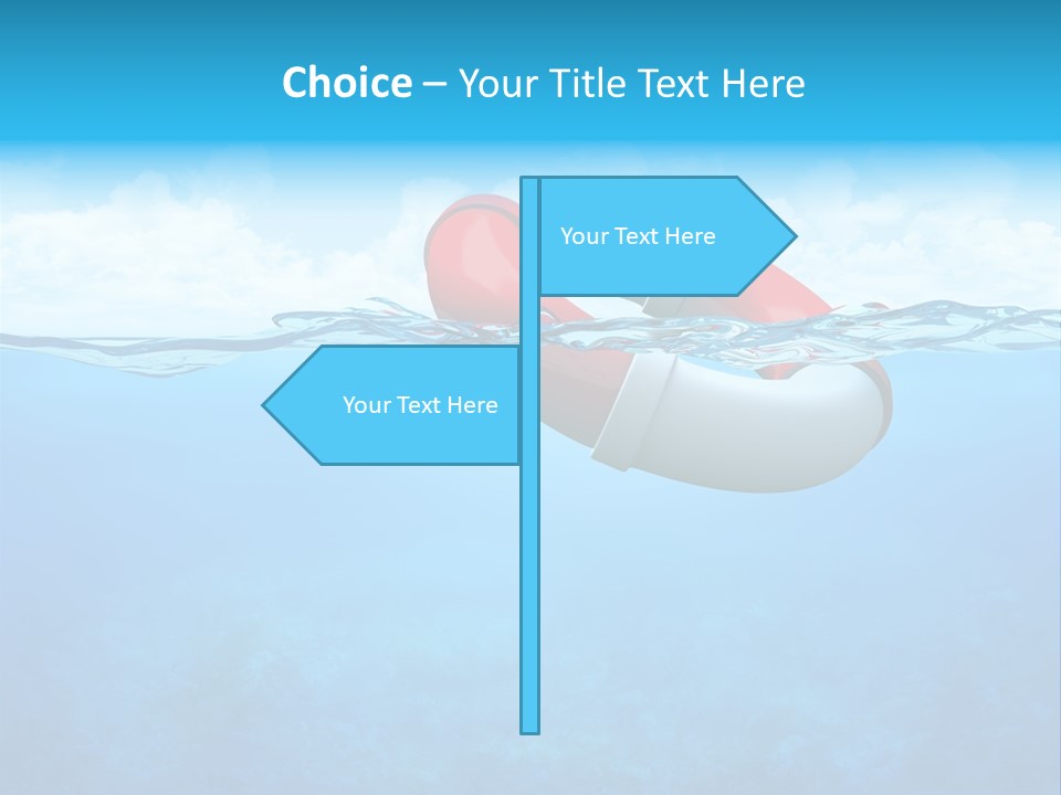 Aqua Bottom Waves PowerPoint Template