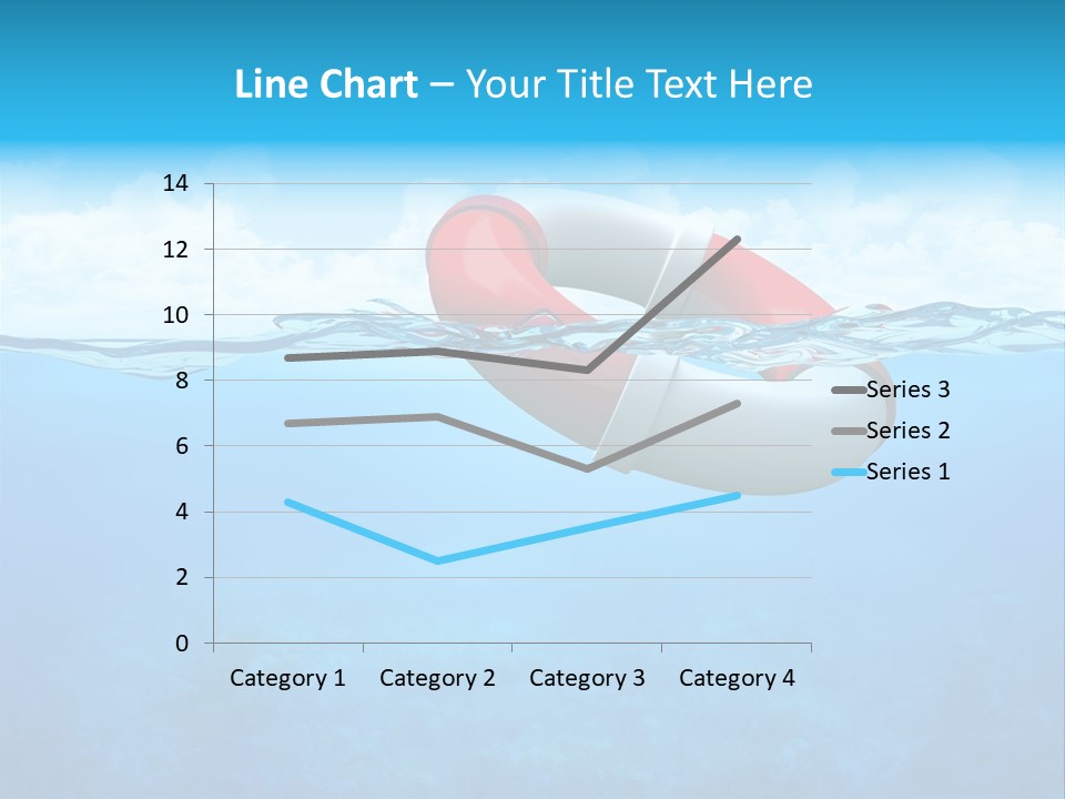 Aqua Bottom Waves PowerPoint Template