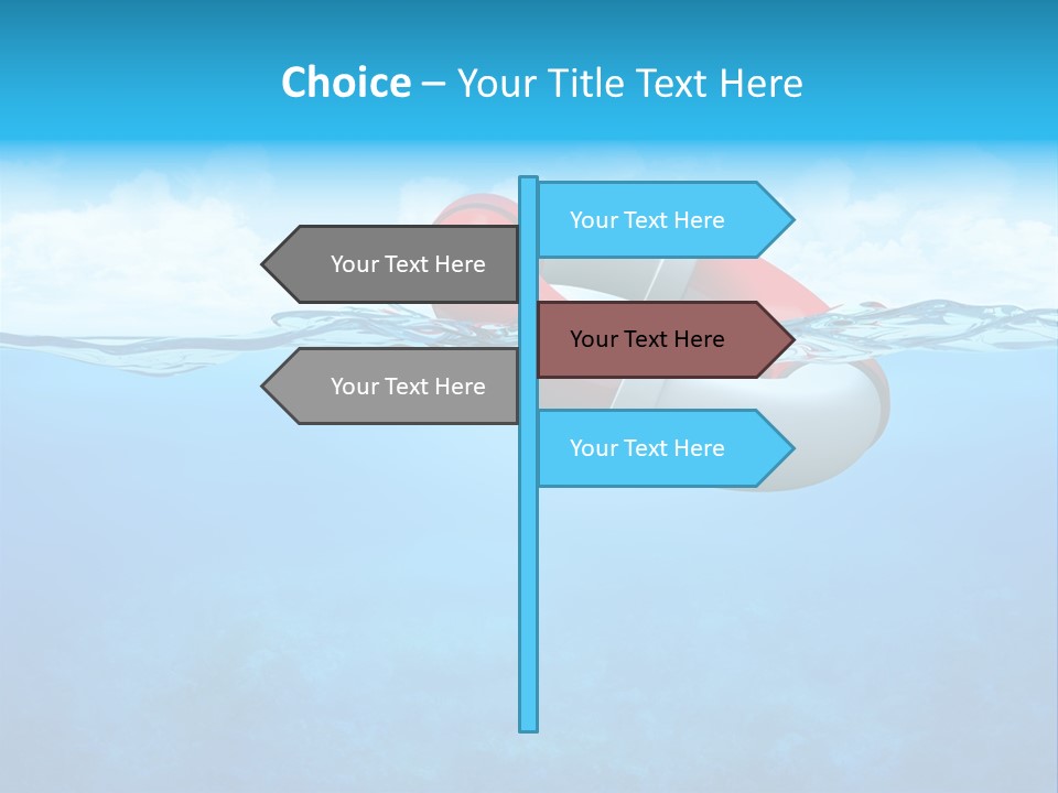 Aqua Bottom Waves PowerPoint Template