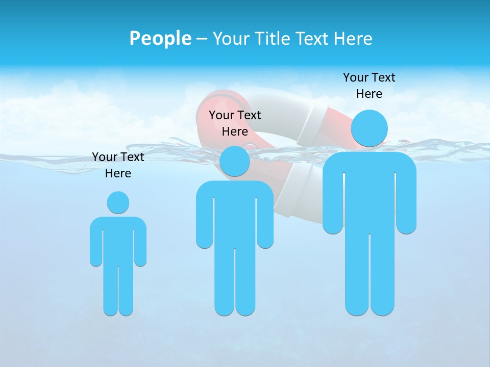 Aqua Bottom Waves PowerPoint Template