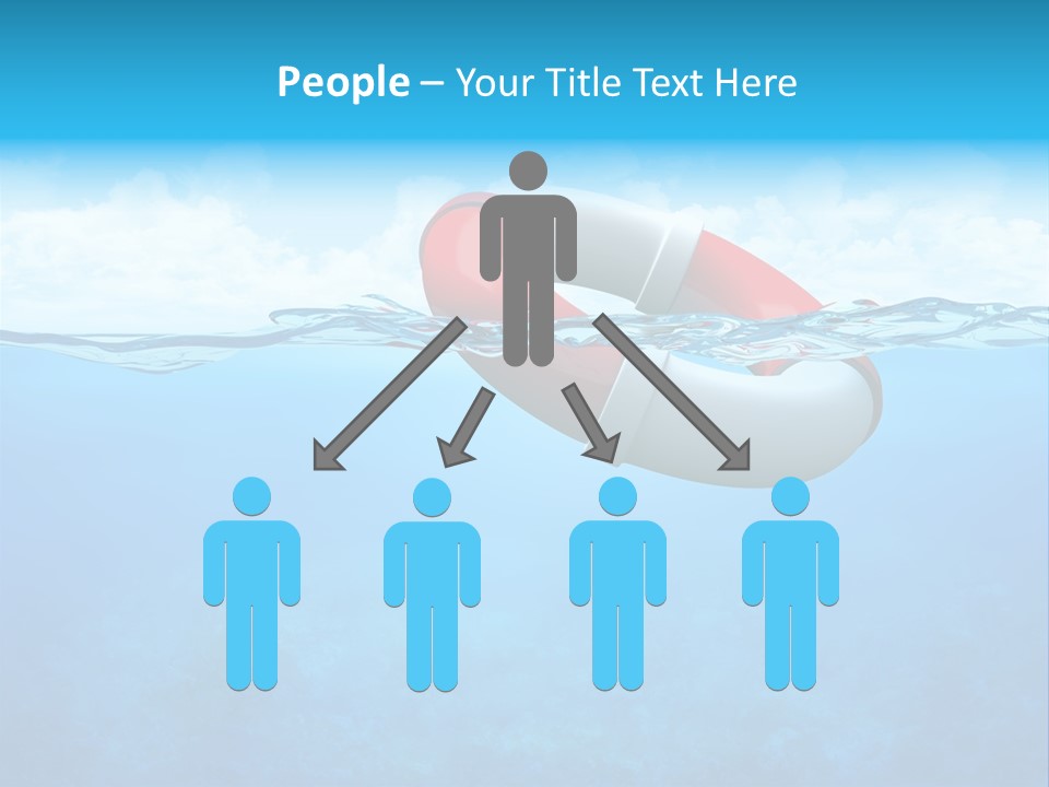 Aqua Bottom Waves PowerPoint Template