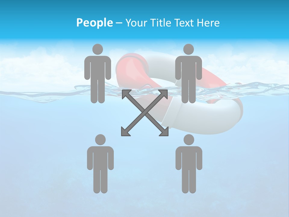 Aqua Bottom Waves PowerPoint Template