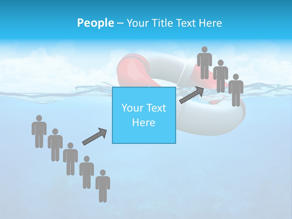 Aqua Bottom Waves PowerPoint Template