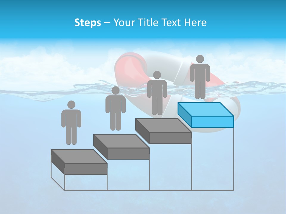 Aqua Bottom Waves PowerPoint Template