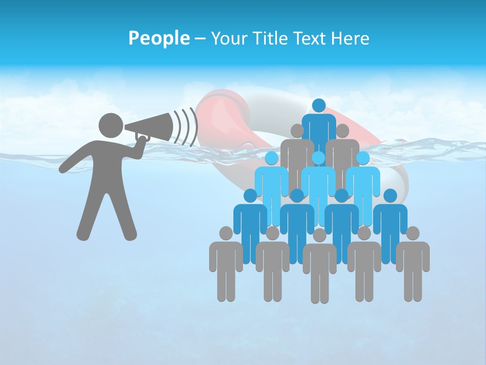 Aqua Bottom Waves PowerPoint Template