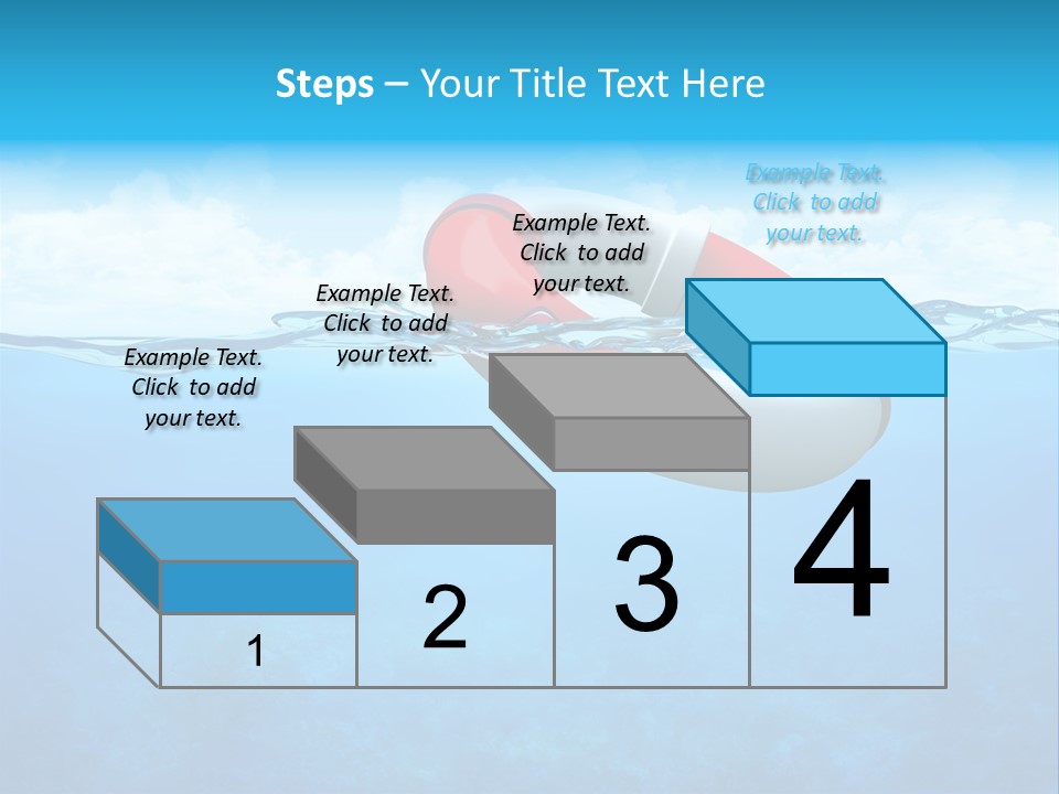 Aqua Bottom Waves PowerPoint Template