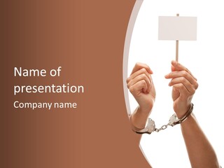 Handcuffs Bulletin Text Field PowerPoint Template