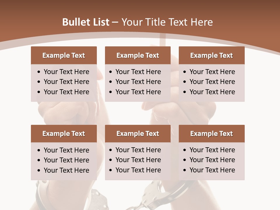 Handcuffs Bulletin Text Field PowerPoint Template