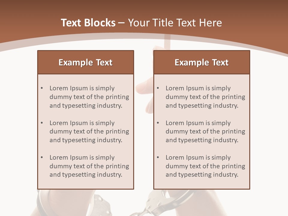 Handcuffs Bulletin Text Field PowerPoint Template