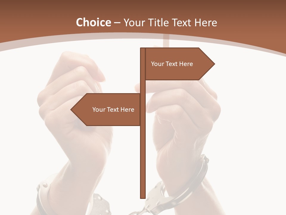 Handcuffs Bulletin Text Field PowerPoint Template