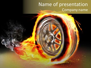 Burning Wheel PowerPoint Template