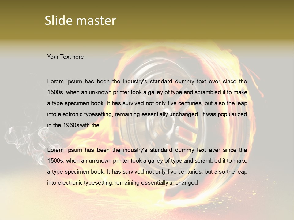 Burning Wheel PowerPoint Template