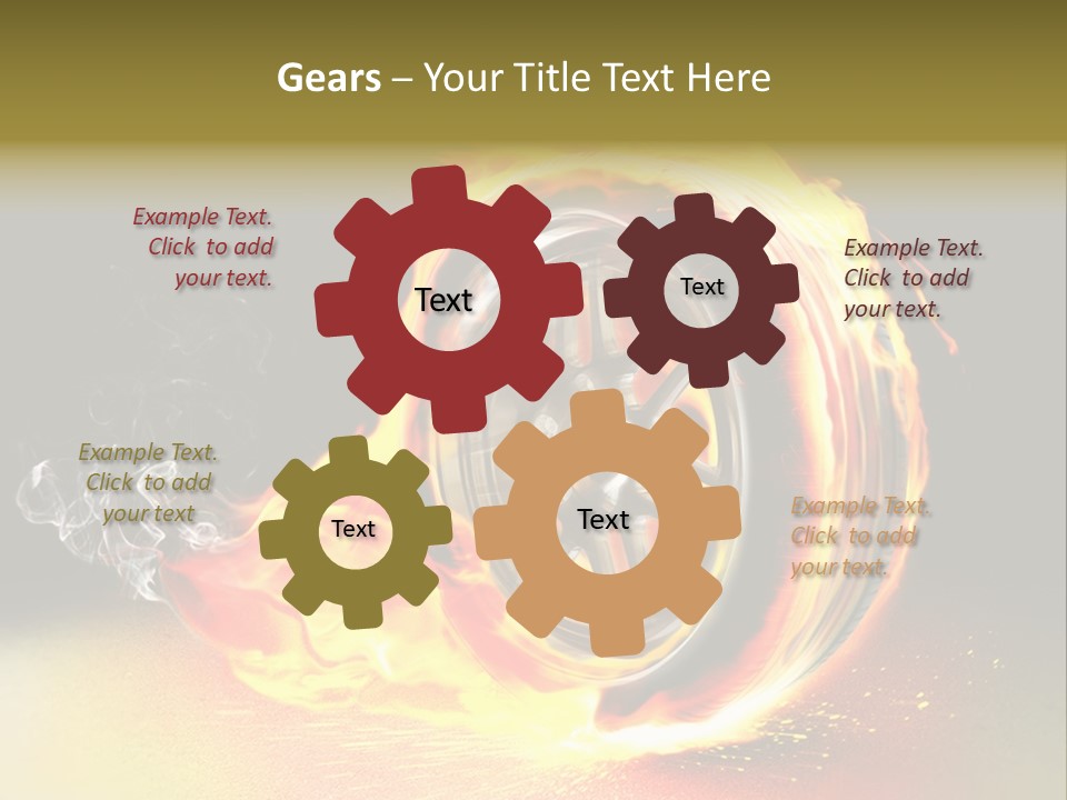 Burning Wheel PowerPoint Template
