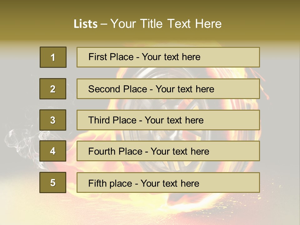 Burning Wheel PowerPoint Template