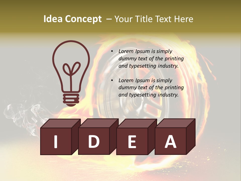 Burning Wheel PowerPoint Template