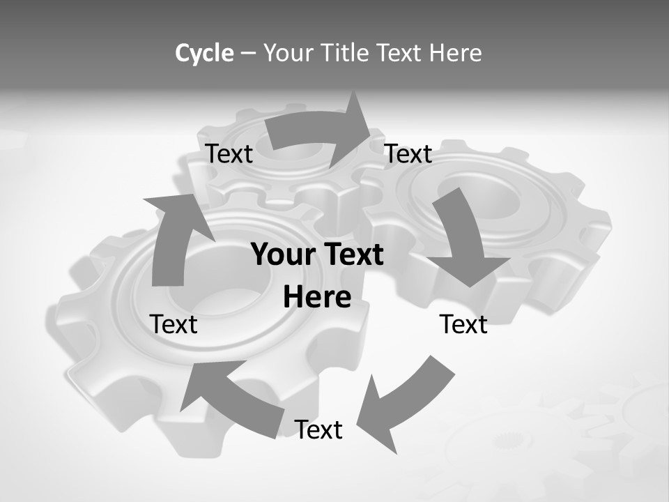 White Wheels Connect PowerPoint Template