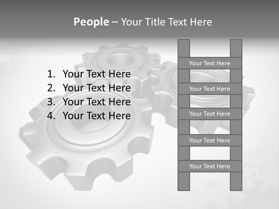 White Wheels Connect PowerPoint Template