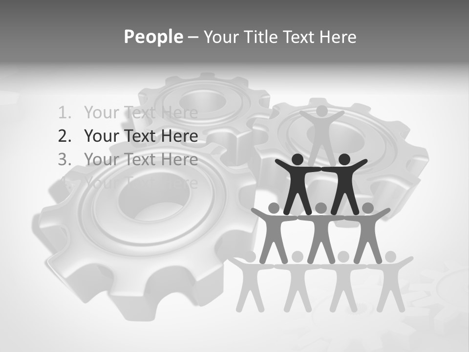 White Wheels Connect PowerPoint Template