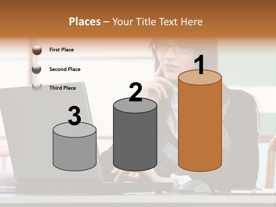 Center Woman Business PowerPoint Template